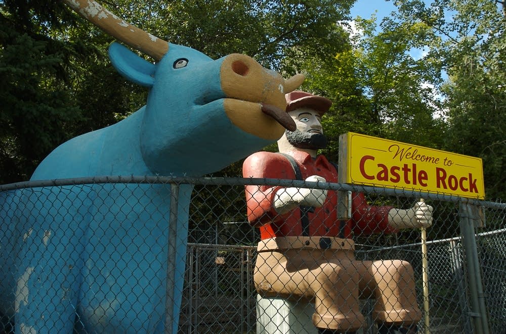 Paul Bunyan and Babe at Castle Rock in St. Ignace, Mich